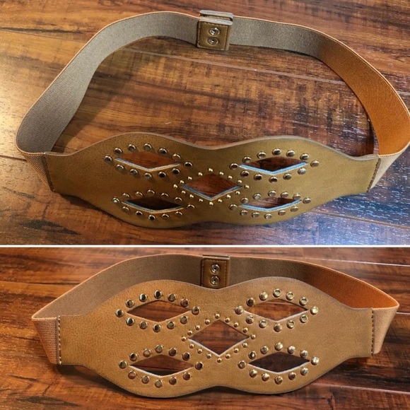 Beautiful Tan Gold Studded Bohemian Belt